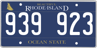 RI license plate 939923