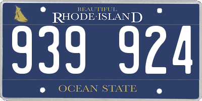 RI license plate 939924