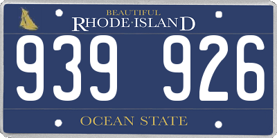 RI license plate 939926