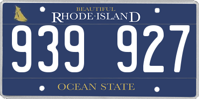 RI license plate 939927