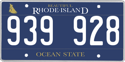 RI license plate 939928
