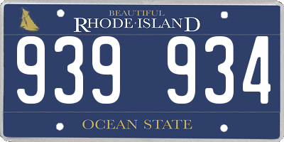 RI license plate 939934