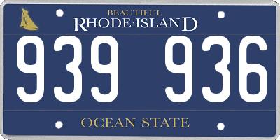 RI license plate 939936