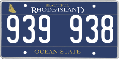 RI license plate 939938