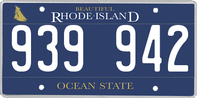 RI license plate 939942