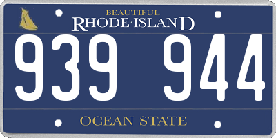 RI license plate 939944