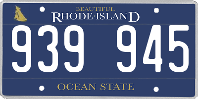 RI license plate 939945