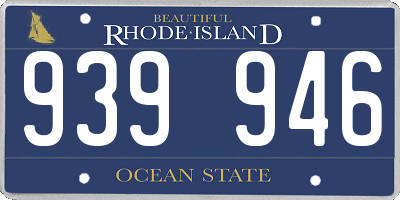 RI license plate 939946