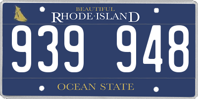 RI license plate 939948
