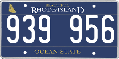 RI license plate 939956