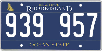 RI license plate 939957