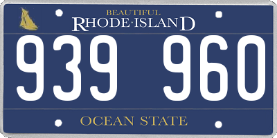 RI license plate 939960