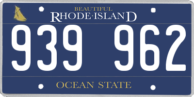 RI license plate 939962