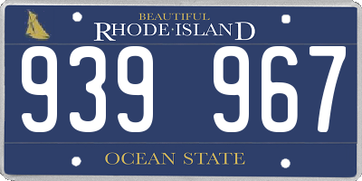 RI license plate 939967