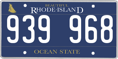 RI license plate 939968