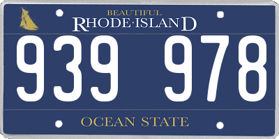 RI license plate 939978