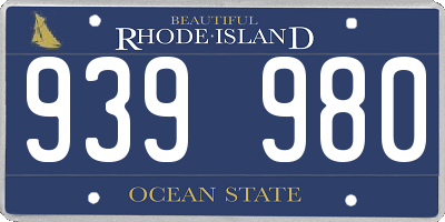 RI license plate 939980