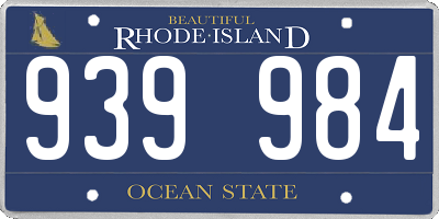 RI license plate 939984