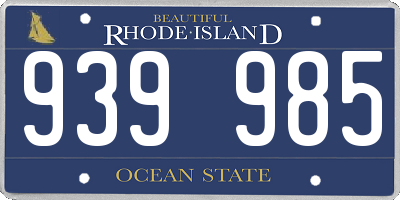RI license plate 939985