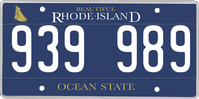 RI license plate 939989