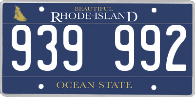 RI license plate 939992