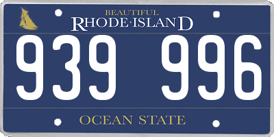 RI license plate 939996