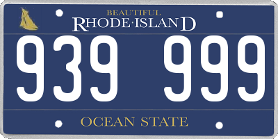 RI license plate 939999