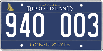 RI license plate 940003