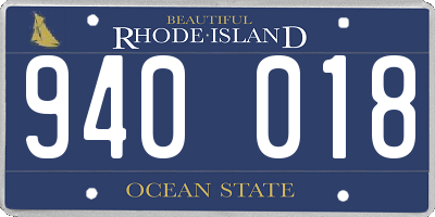 RI license plate 940018