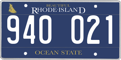 RI license plate 940021