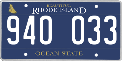 RI license plate 940033
