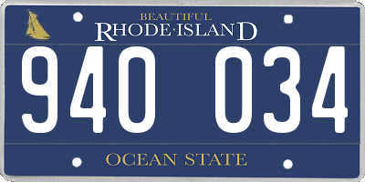 RI license plate 940034