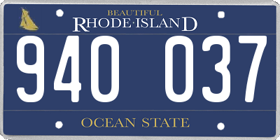 RI license plate 940037