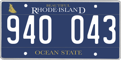 RI license plate 940043