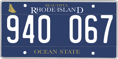RI license plate 940067