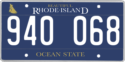 RI license plate 940068