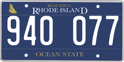 RI license plate 940077