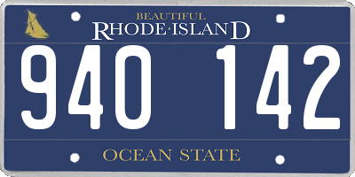 RI license plate 940142