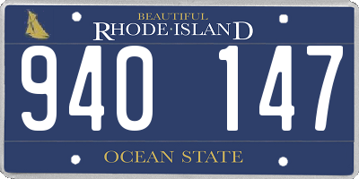 RI license plate 940147