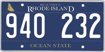 RI license plate 940232