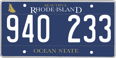 RI license plate 940233