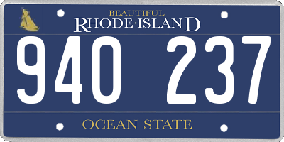RI license plate 940237