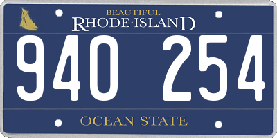 RI license plate 940254