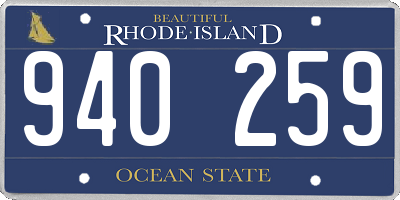 RI license plate 940259