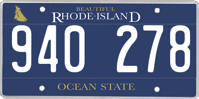 RI license plate 940278