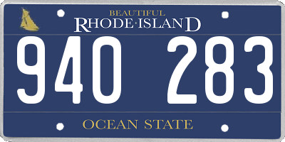 RI license plate 940283