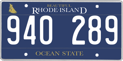 RI license plate 940289