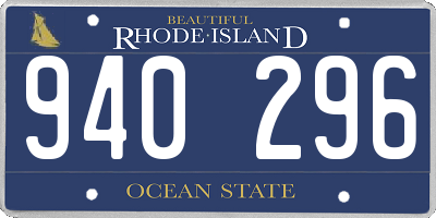 RI license plate 940296