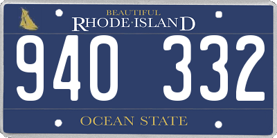 RI license plate 940332