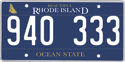 RI license plate 940333